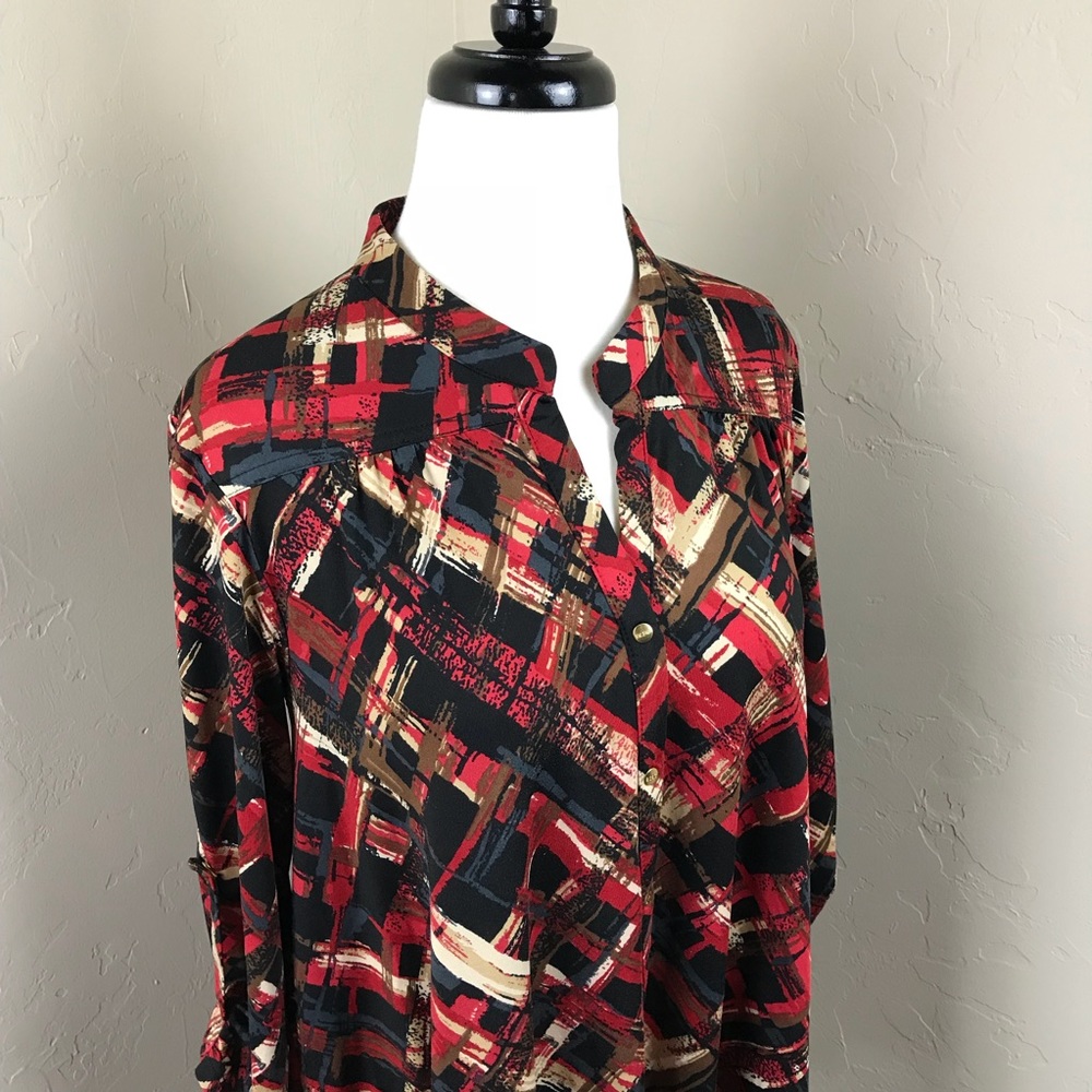 Bcbgmaxazria Button Front Printed Tunic - image 2